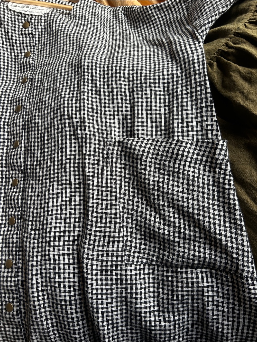 notPERFECTLINEN Black and White Gingham Button-Front Dress - Picture 4 of 5